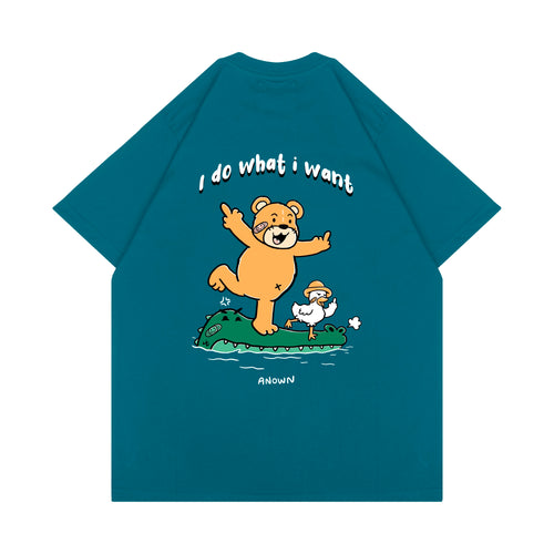 CROCO BEAR T-SHIRT // BLUE TOSCA