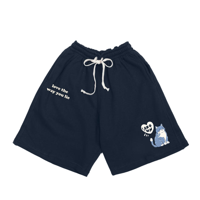 CAT HEART SHORT PANTS // NAVY