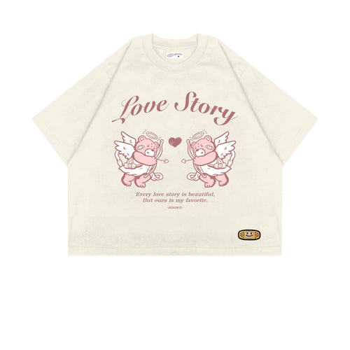 LOVE STORY CROPPED T-SHIRT // BROKEN WHITE