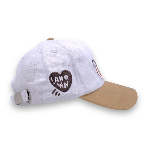 CAT HEART CAP // WHITE CREAM