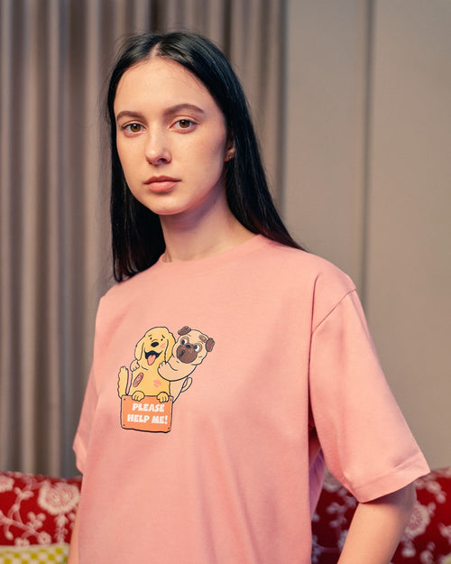 DOG KISS T-SHIRT // PEONNY PINK