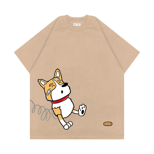 SLINKY CORGI T-SHIRT // BEIGE