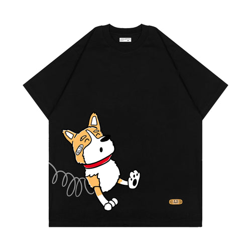 SLINKY CORGI T-SHIRT // BLACK