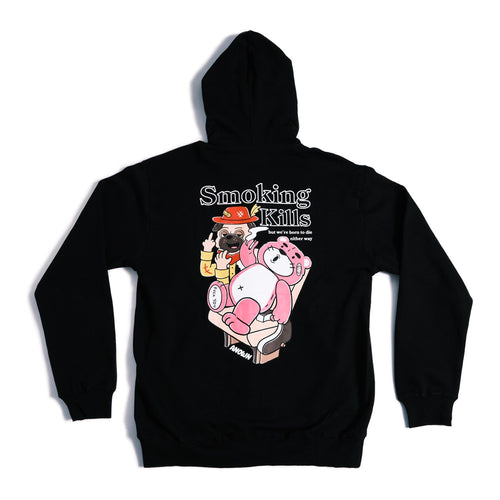 SMOOKING KILLS ZIPPER HOODIE // BLACK