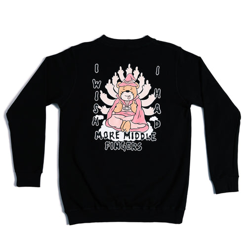 MORE MIDDLE FINGERS SWEATER // BLACK