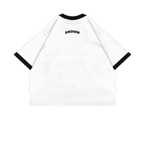 ANOWN X DEVY SPOTTED LOVE CROPPED T-SHIRT // WHITE NETRAL & BLACK