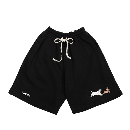 ANOWN X DEVY RUNNING POODLE SHORTPANTS // BLACK