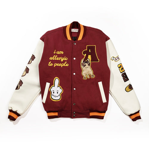 ALLERGIC VARSITY JACKET // BURGUNDY