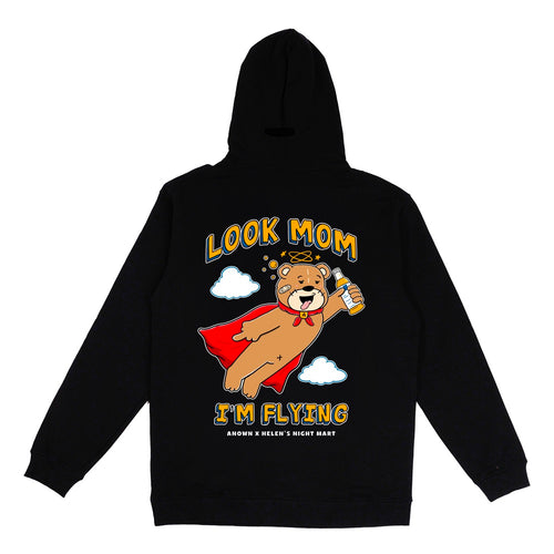 ANOWN X HELENS NIGHT MART NEVER STOP FLYING HOODIE // BLACK