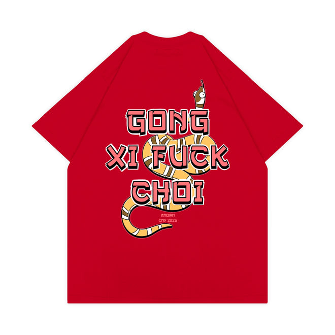 GONG XI SNAKE T-SHIRT // RED