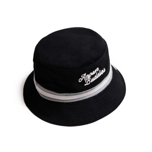ANOWN BUDDIES STRIPES BUCKET HAT // BLACK