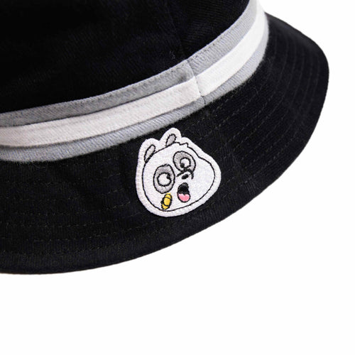 ANOWN BUDDIES STRIPES BUCKET HAT // BLACK