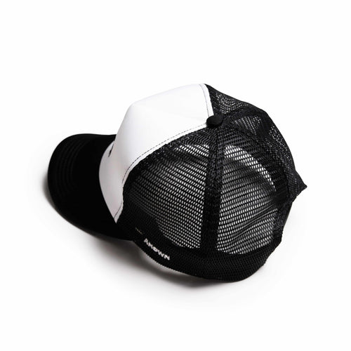 TOO TIRED TRUCKER HAT // BLACK WHITE