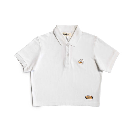 TRAVIS CROPPED POLO // WHITE NETRAL