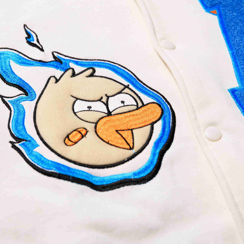 DUCK YOU VARSITY JACKET // WHITE