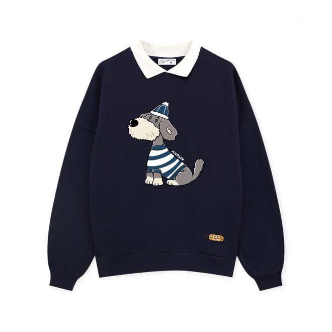 MAKE ME SMILE COLLAR SWEATER // NAVY