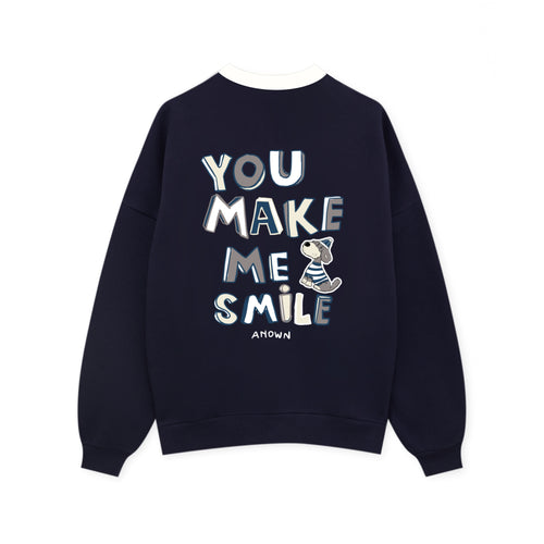 MAKE ME SMILE COLLAR SWEATER // NAVY