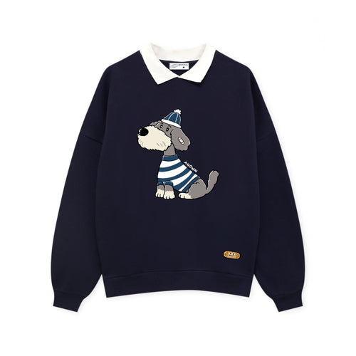 MAKE ME SMILE COLLAR SWEATER // NAVY