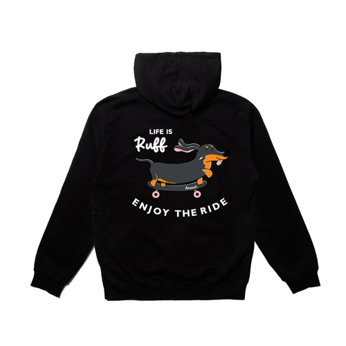 LIFE IS RUFF HOODIE // BLACK