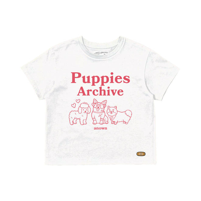 PUPPIES ARCHIVE WOMEN T-SHIRT // WHITE