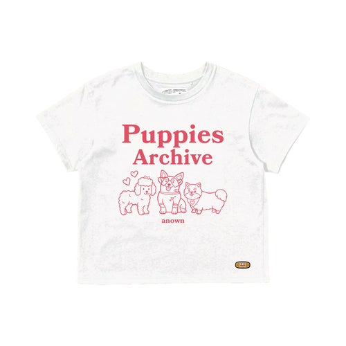 PUPPIES ARCHIVE WOMEN T-SHIRT // WHITE