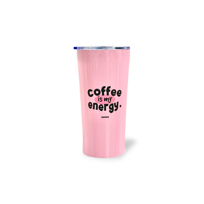 COFFEE IS MY ENERGY TUMBLER // PINK