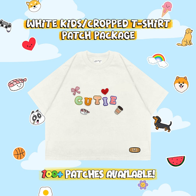 CUSTOM PATCH KIDS & CROPPED T-SHIRT // WHITE