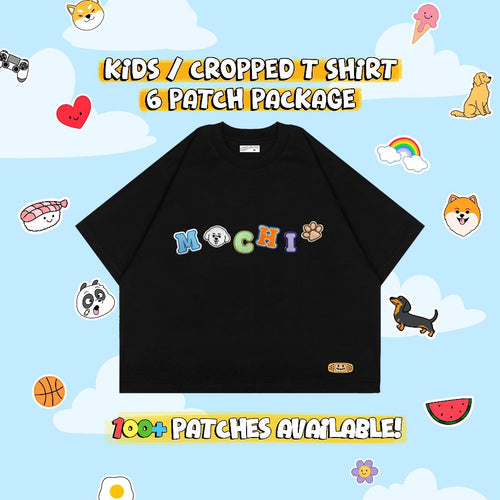 CUSTOM PATCH KIDS & CROPPED T-SHIRT // BLACK