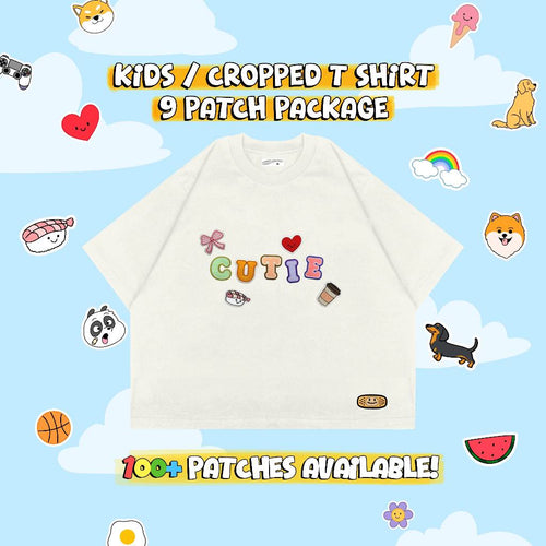 CUSTOM PATCH KIDS & CROPPED T-SHIRT // WHITE