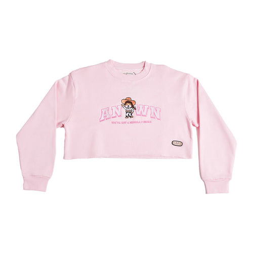 JESS CORGI CROPPED SWEATER // LIGHT PINK